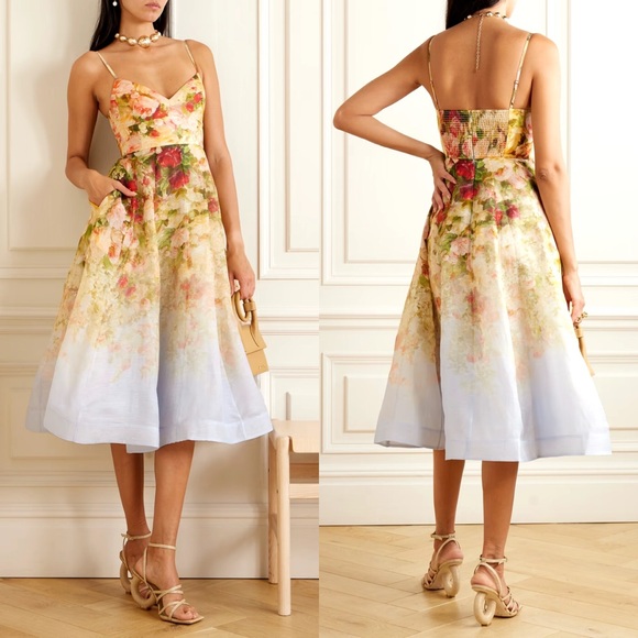 Zimmermann Dresses & Skirts - 🖤SOLD🖤 Zimmermann Garden Picnic Linen & Silk Dress, Size 4 (fits like 12 US)